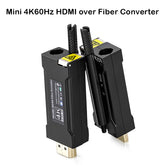 Mini 4K@60Hz HDMI over Fiber Converter, LC Singlemode Single Fiber Up 1Km,EDID,with Lock Uncompressed No Loss High Speed 10Gbps ,A pair