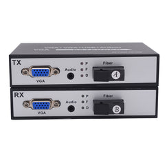 VGA over Fiber Extenders with stereo 3.5mm Audio ,1080p full HD Video fiber converters adapter,SC Singlemode single fiber up to 20Km,Multimode up 500m, A set