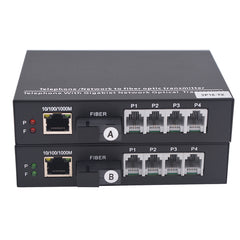 Медиаконвертеры POTS RJ11 для телефонии и Gigabit Ethernet по оптоволокну - Pots Phone PCM Voice Over Fiber Optic, оптический приемопередатчик SC, одномодовый 20 км, многомодовый 500 м