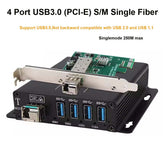 USB3.0 Extenders over Fiber optic LC Singlemode Fiber up to 250m,PCI-E type with SFP transceiver Transmitter and Recevier 1 Set.