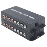 Bidirectional 4 Port Audio Fiber Converters A Set,Unbalanced Analog RCA Audio Extender Over Fiber,SC Singlmode Single Fiber Up 20Km Multimode 500m For Broadcasting TV and telephone conference More