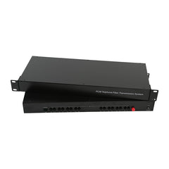 16-канальный телефон POTS и RJ45 Ethernet по оптоволоконным удлинителям 1 комплект, телефонные волоконно-оптические преобразователи PBX FXO/FXS FC одномодовое одиночное волокно 20 км поддержка звонка с идентификацией вызываемого абонента и факса