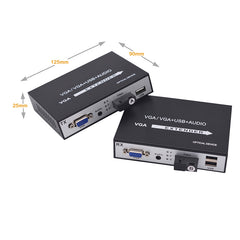 Удлинители VGA по оптоволокну с KVM USB стерео 3,5 мм аудио, 1080p full HD видео волоконно-оптические преобразователи адаптер, SC одномодовое одиночное волокно до 20 км, многомодовое до 500 м, комплект