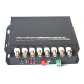 8 Channel Analog Video Fiber Converters FC Singlemode Up 20Km For Analog Camea CCTV Video Monitoring Security Systems And More