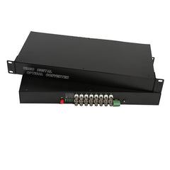 16 Port Analog Video Fiber Converters A Set. RS485 PTZ, PAL NTSC SECAM Video Over Fiber Extenders, FC Singlemode Up 20Km For Remote Video Monitoring, Security Systems More