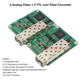 2 Analog Video with 2 TTL data over Fiber optic Converters LC Optical Transceiver Module TX 1310 & RX 1550nm High Speed TTL Up 460Kbps