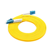 LC to LC OS2 Fiber Optic Singlemode Jumper Duplex 9/125 Fiber Optic Cord for SMF SFP Transceiver, Yellow