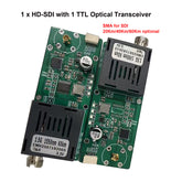 1 HD-SDI Video With 1 TTL Over Fiber Optical transceiver TX 1490nm/RX 1550nm , FC Singlemode Single Fiber Up 20Km