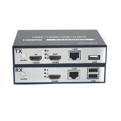 Удлинитель HDMI через Ethernet через CAT5e/CAT6, с KVM и сквозным выходом, дистанционное управление с помощью мыши и клавиатуры с портом USB, Full HD 1080P - до 150 м (492 фута) - низкая задержка
