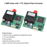 HD Video TTL over Fiber Converter 960P 720P CVBS Video to fiber Optical FC/UPC module Support UART SBUS Singlemode Single Fiber Up 20Km/40Km/60Km High Speed up 460Kbps