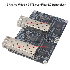 2 Analog Video and 2 TTL over Fiber optic up 20Km, High Speed LC-LC Optical Transceiver Module TX 1310 & RX 1550nm,Custom made