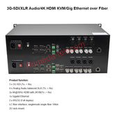 Multifunctional 3G-SDI/XLR Audio/4K HDMI KVM/Gigabit Ethernet over Fiber Extenders- Uncompressed Full HD Video Audio to Fiber Converters, LC Singlemode Single Fiber 20Km, No Delay A Set