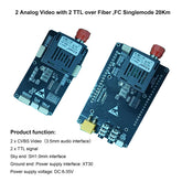 2 Analog Video with 2 TTL over Fiber Optical Transceiver Module,3.5mm Audio interface for Video,XT30 power Singlemode up 20Km-TX/1310 & RX/1550nm