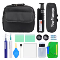 Fiber Optic Cleaning Tool Kit MPO Cleaning Pen 2.5MM/1.25MM end Face Cleaner 400 Fiber Optic Magnifying Glass Cleaning Box