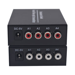 4 Channel Audio Fiber Converters A set,Unbalanced analog rca audio extender over fiber,SC Singlmode single fiber up 20Km and Multimode 500m for Broadcasting Intercom System and More
