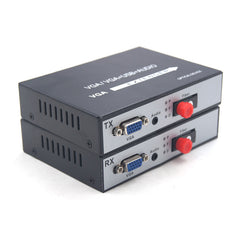 VGA over Fiber optic Extenders with Stereo 3.5mm Audio, 1080P VGA Video Fiber converter,FC Singlemode single fiber up 20Km,Multimode 500m A set.
