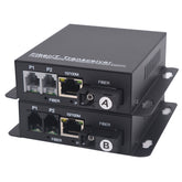 POTS Telephone and 100Mbps Ethernet over Fiber Converters 1 Set - PBX Phone Lines POTS Over Fiber Optic,Single Mode 20Km and Multimode 500m, Support Called id, Ring and Fax