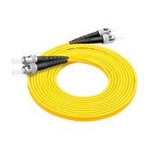 ST to ST OS2 Fiber Optic Singlemode Jumper Duplex 9/125 Fiber Optic Cord for SMF SFP Transceiver, Yellow