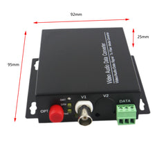 1 port Analog video fiber converters A set. PAL NTSC SECAM video over fiber extenders, FC Singlemode up 20Km for Video monitoring, Security Systems and more