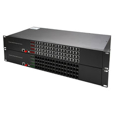 64 порта Pots Телефоны 100M Ethernet в оптоволоконные удлинители 1 комплект - PBX телефонные линии POTS через оптоволоконный преобразователь, одномодовый 20 км и многомодовый 500 м, поддержка идентификатора вызываемого абонента, звонка и факса