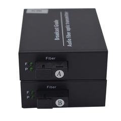 Двунаправленные 2-портовые аудио волоконно-оптические преобразователи, набор, несбалансированный аналоговый RCA аудио удлинитель по оптоволокну, SC одномодовое одноволоконное до 20 км многомодовое 500 м для вещательной системы внутренней связи