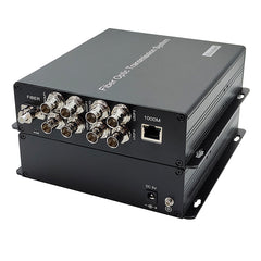 4x3G-SDI Gigabit Ethernet over Fiber Extenders- Uncompressed Full HD video audio to fiber converters, LC Singlemode single fiber 20Km, No delay A set