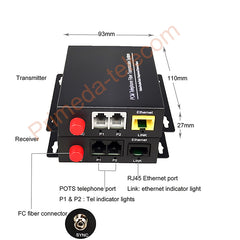 2 канала POTS телефоны и Ethernet по оптоволокну Медиаконвертеры Удлинители Высокое качество 1 комплект