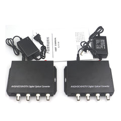 4 порта 2MP Видео по оптоволокну Удлинители Несжатый Lossless, Волоконно-оптические видеопреобразователи FC Одномодовые до 20 км, поддержка 1080p 960p HD TVI CVI AHD и аналоговых камер, набор