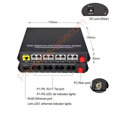 8 каналов телефонов POTS и Ethernet через оптоволоконные медиаконвертеры, высококачественные PCM голосовые стационарные телефоны, оптоволоконные удлинители