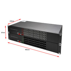 64 порта Pots Телефоны 100M Ethernet в оптоволоконные удлинители 1 комплект - PBX телефонные линии POTS через оптоволоконный преобразователь, одномодовый 20 км и многомодовый 500 м, поддержка идентификатора вызываемого абонента, звонка и факса