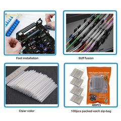 Премиальные защитные рукава для оптоволоконных соединений, термоусадочная трубка, прозрачная, 400 шт.