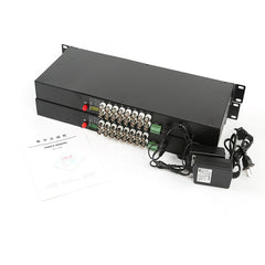 16 Port Analog Video Fiber Converters A Set. RS485 PTZ, PAL NTSC SECAM Video Over Fiber Extenders, FC Singlemode Up 20Km For Remote Video Monitoring, Security Systems More