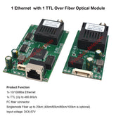 1 IP Ethernet Video with 1 TTL data Over Fiber Optic Converter digital TX 1310nm/RX 1550nm , FC Singlemode Fiber 20km 40km,60km, High Speed TTL up 460Kb/S, Anti-interference