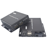 HDMI over Fiber Optic Extender with KVM and 3.5mm Audio and IR -Full HD 1080P HDMI to Fiber Optic converter Single-Mode up 20KM,Multimode 500m