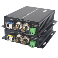 Professional 3G-SDI Fiber Optic Converter,Uncompressed, HD Video Audio RS485 over Fiber Extender,with two 3.125G SFP Module and Loop out Singlemode up 20Km, A Set