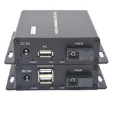 HDMI Fiber Optic Extender with KVM USB and 3.5mm Audio/IR Full HD 1080P HDMI to SC Single Mode Fiber Optic Cable up to 12.4mile/20Km, Multimode up to 1640FT/500m. A Pair