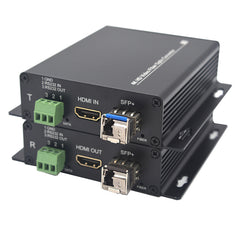 Преобразователи 4K HDMI RS232 по оптоволокну с двумя 10G SFP-трансиверами, одномодовое одиночное волокно LC до 10 км, многомодовое 500 м - пара.