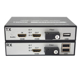 HDMI Extenders over fiber optic a set,with KVM 1080P HDMI over fiber optic converters -SC Singlemode single fiber up 20Km Multimode 500m ,Transmitter and Receiver included