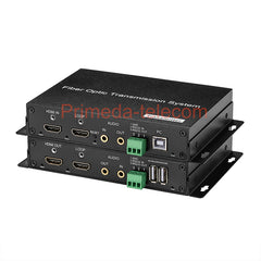 Конвертер HDMI 4K по оптоволокну LC с KVM USB и 3,5 мм аудио и RS232 RS485 одномодовый до 10 км несжатый 10G SFP-трансивер в комплекте до 4K@ 60 Гц пара