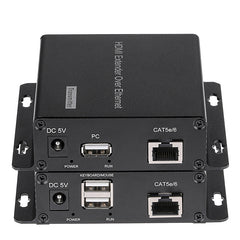 Преобразователи HDMI через Ethernet с KVM 3,5 мм аудио ИК, HDMI через RJ45 удлинители до 656 футов (200 м) по сетевому кабелю Cat5e Cat6 Cat7, Full HD 1080P - пара