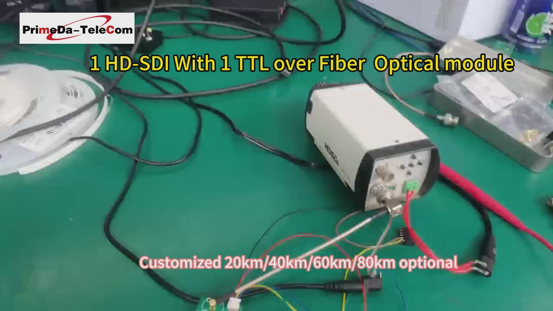 1 HD-SDI Video With 1 TTL Over Fiber Optical transceiver TX 1490nm/RX 1550nm , FC Singlemode Single Fiber Up 20Km