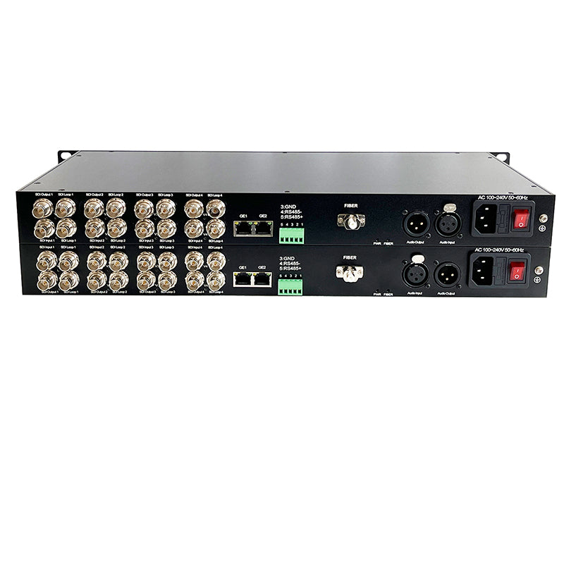 4 Bidi 3G-SDI Video XLR balanced Audio Gigabit Ethernet Extender over Fiber optic-Uncompressed Broadcast quality Singlemode up to 20Km Professional