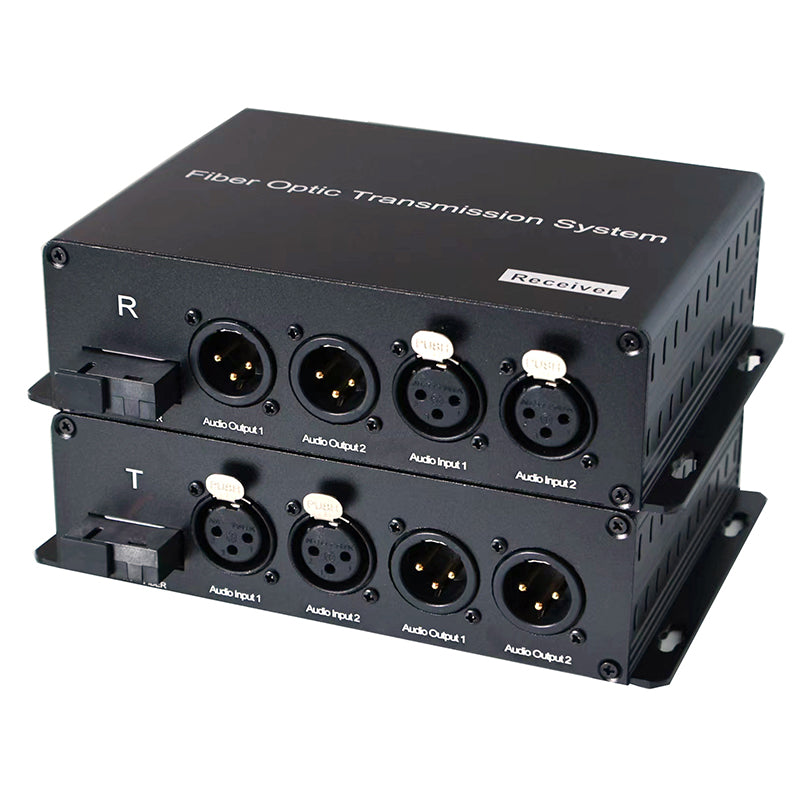 2 BIDI XLR сбалансированный аудио по оптоволоконному преобразователю удлинитель - ST SC FC одномодовый 20 км профессиональный 1 пара