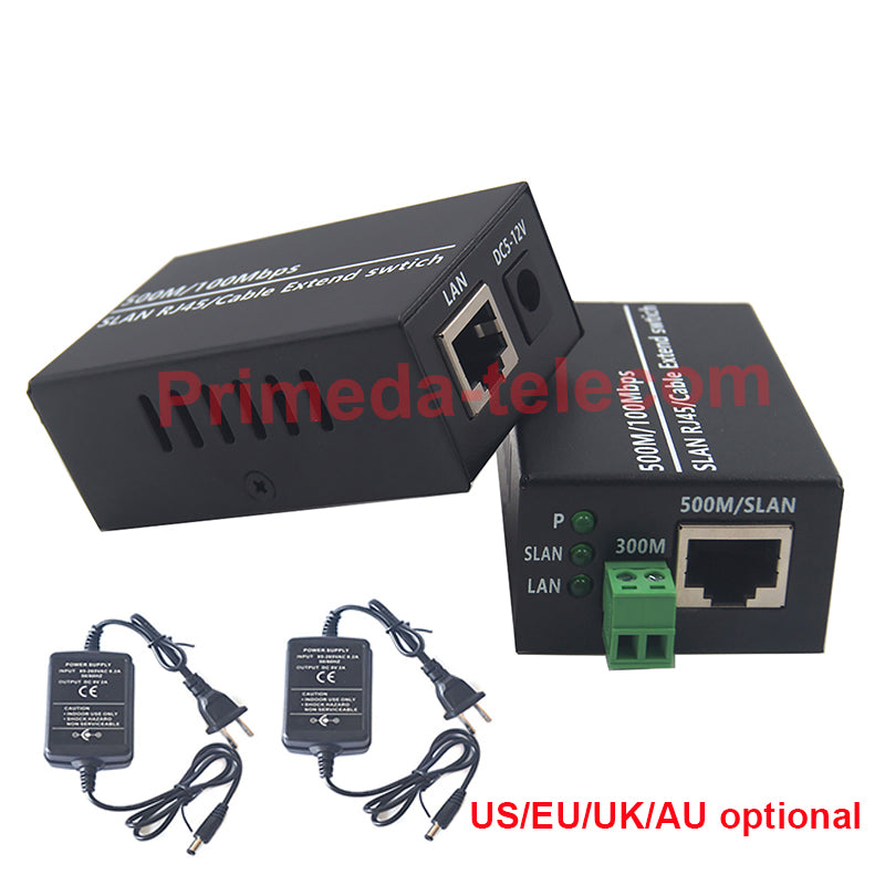 IP Ethernet Over Twisted Pair Extenders up to 300M(1000FT),Ethernet Over RJ45 Cat5/6 Network Cable up to 500M (1650FT) for HD Network IP Cameras 2 Pack