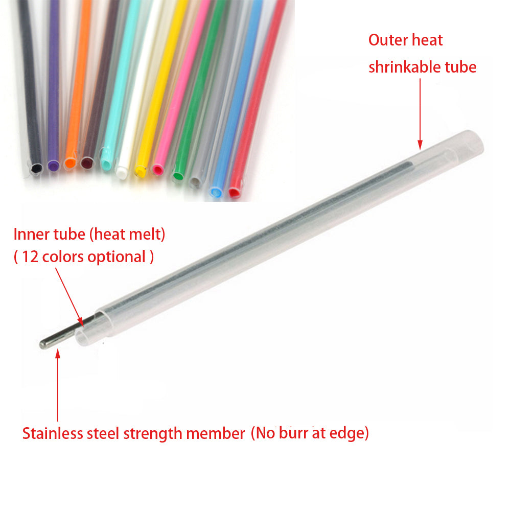 12 Color OD2.7 Fiber Optic Fusion Splice Protection Sleeves 60mm, 1200pcs (100pcs each color)