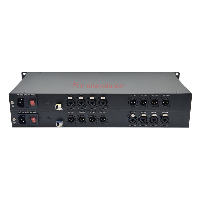 2/4 BIDI XLR Balanced Audio to Fiber Optic Extenders with 48V Phantom, LC Single-mode single fiber 20Km SFP include Uncompressed Professional Crystal Clear Sound A Pair
