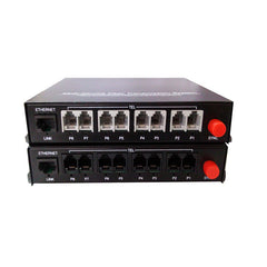 8-канальный телефон POTS и RJ45 Ethernet по оптоволоконным удлинителям 1 комплект, телефонные волоконно-оптические преобразователи PBX FXO/FXS FC одномодовое одиночное волокно 20 км поддержка звонка с идентификацией вызываемого абонента и факса