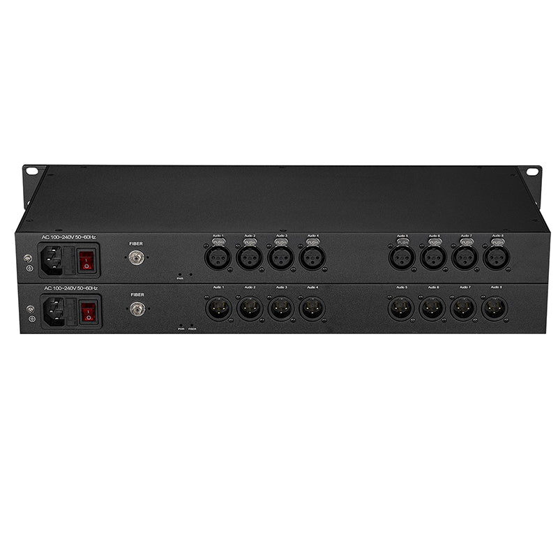 8 Port Balanced Audio Fiber Converter, 3Pin XLR Audio Optical Extender, Professional quality