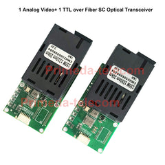 1 Analog Video and 1 TTL over Fiber optic up 20Km, High Speed SC Optical Transceiver Module 1310/1550nm signal converters for FPV drone