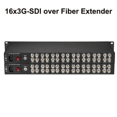 16 Port 3G/HD-SDI over Fiber Optic Media Converter FC with Loop out HD Video Audio over Fiber Extender,Uncompressed No Loss Broadcast Professional quality Singlemode up to 20Km, A pair